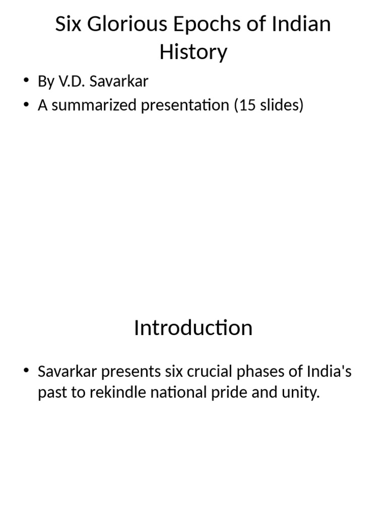 Six Glorious Epochs Summary | PDF
