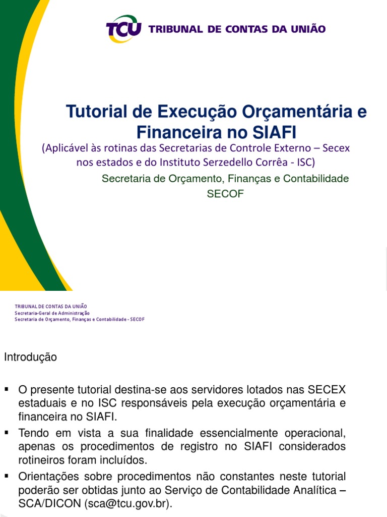 Manual Siafi | PDF | Orçamento | Economias