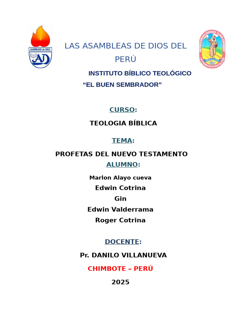 Profetas en el Nuevo Testamento | PDF | Profecía | Iglesia cristiana