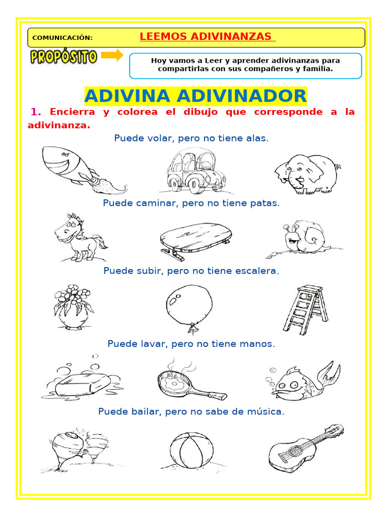 Adivinanzas para Primer Grado | PDF