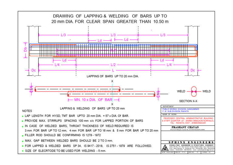 Lapping and Welding Details for 20mm Bars | PDF | Welding | Construction