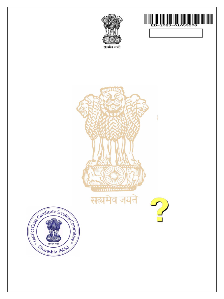 Caste Validity Certificate - Dharashiv | PDF
