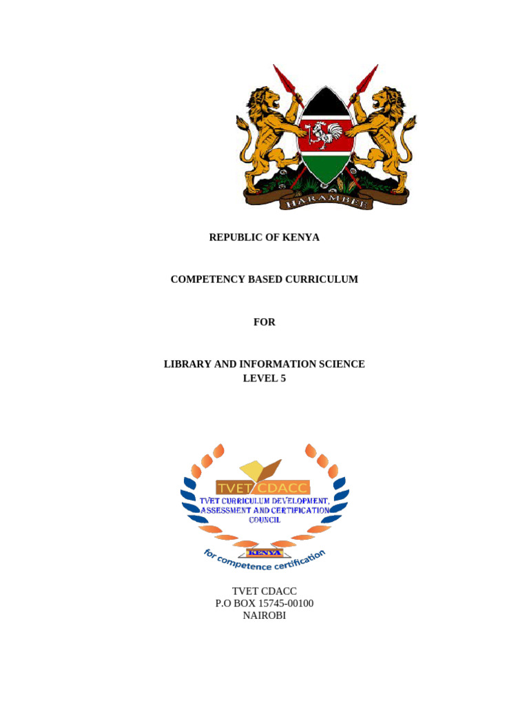 Level 5 Library Science Curriculum Kenya | PDF | Entrepreneurship ...