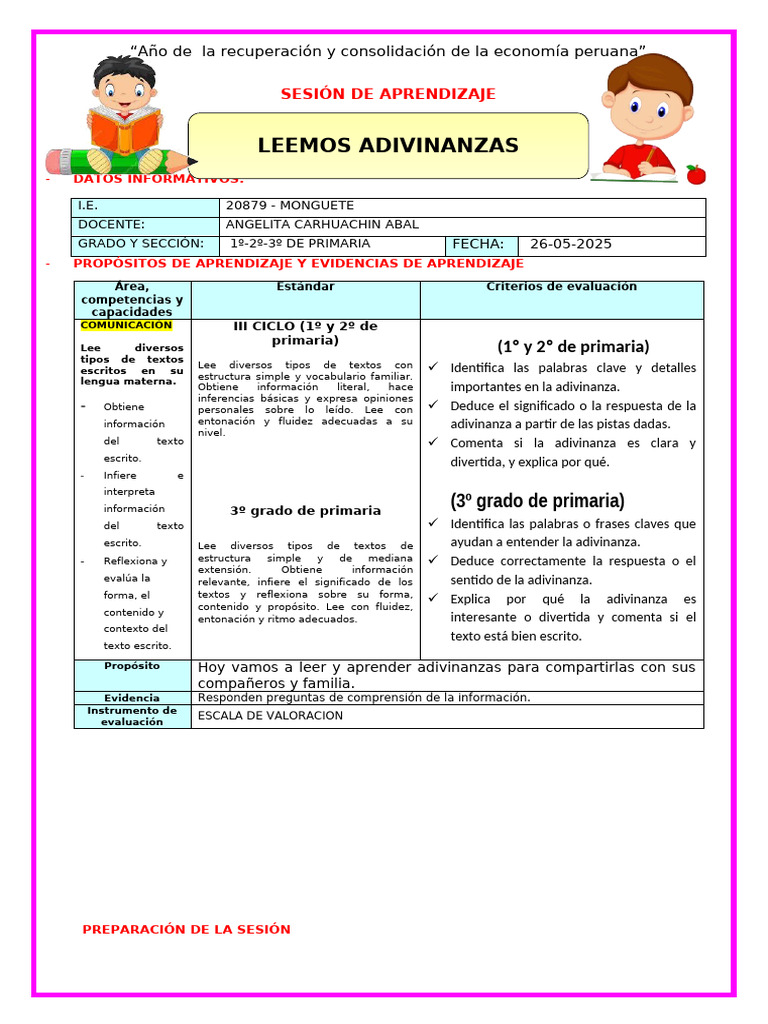 Adivinanzas para Primaria: Aprendizaje Divertido | PDF | Aprendizaje