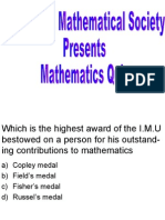 Mathematics Quiz For MSC - I and II Students) Third Round