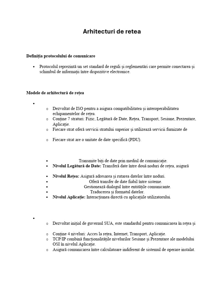 Arhitecturi de Retea | PDF
