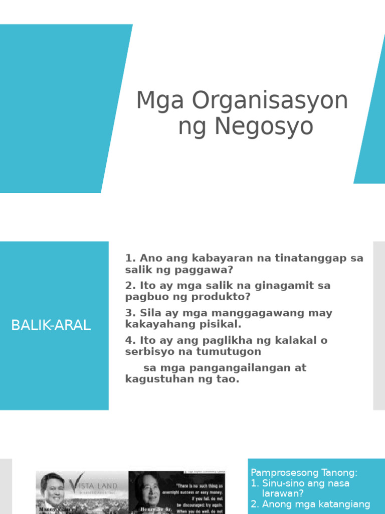 Mga Organisasyon NG Negosyo | PDF
