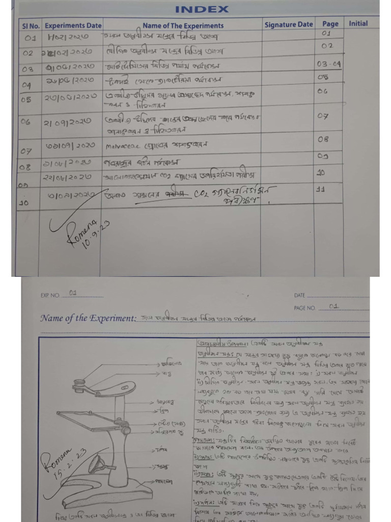 Biology 1st Practical Khata | PDF