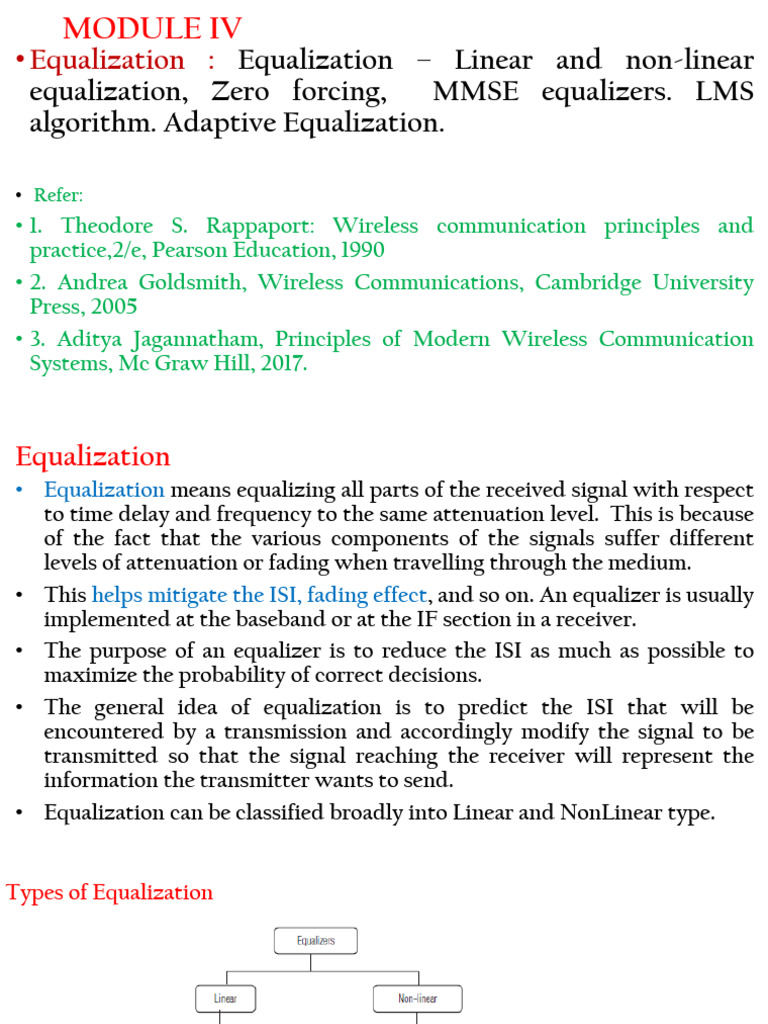 Understanding Linear and Nonlinear Equalization | PDF | Equalization ...