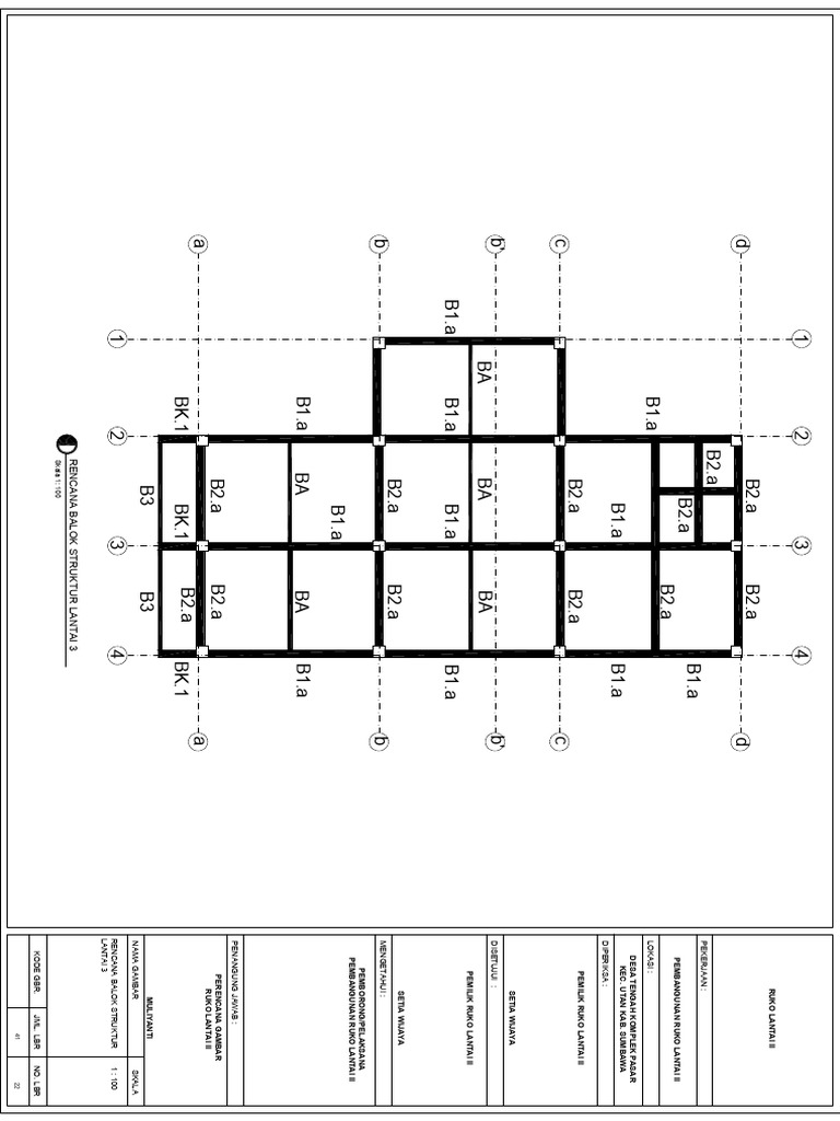 Rencana Struktur Ruko Lantai II | PDF