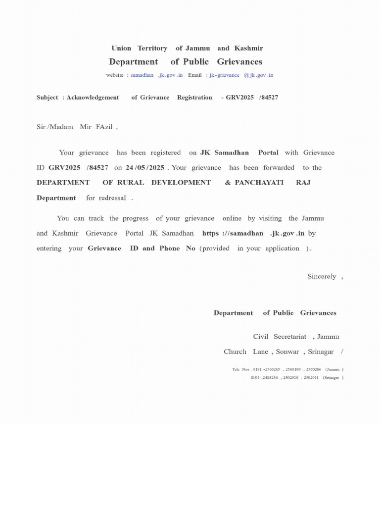 835 AcknowledgementSlip | PDF