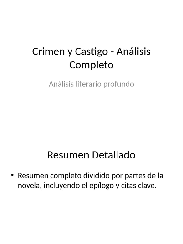 Crimen y Castigo Analisis Ampliado | PDF