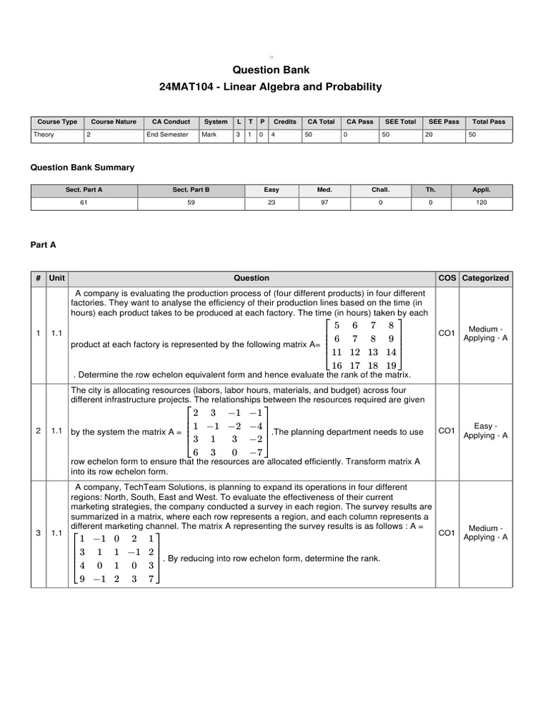 X0k19erewt 24mat104 QB | PDF | Eigenvalues And Eigenvectors | Matrix ...