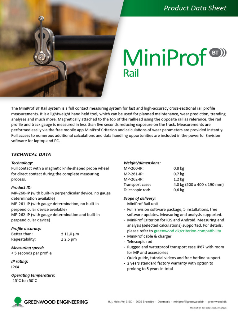 MiniProf BT Rail Measurement System | PDF | Computing | Mobile Software