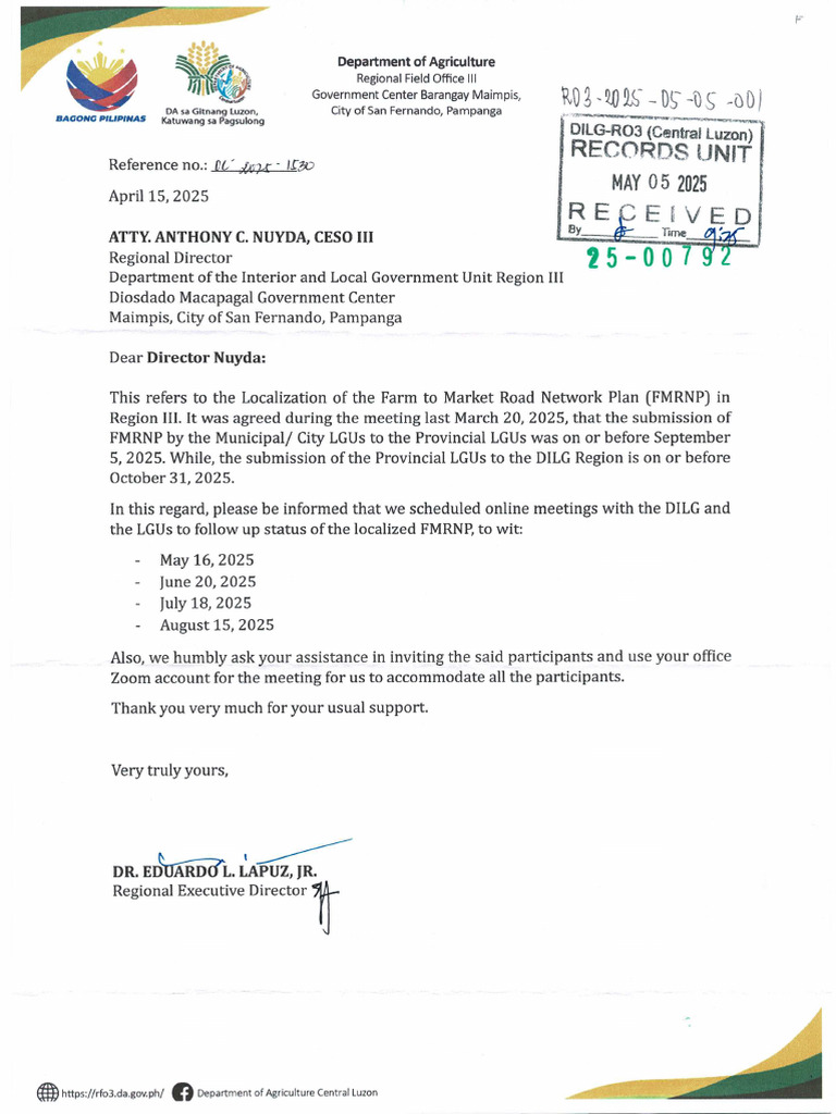 DA RFO III Series of Online Meeting FMRNP | PDF