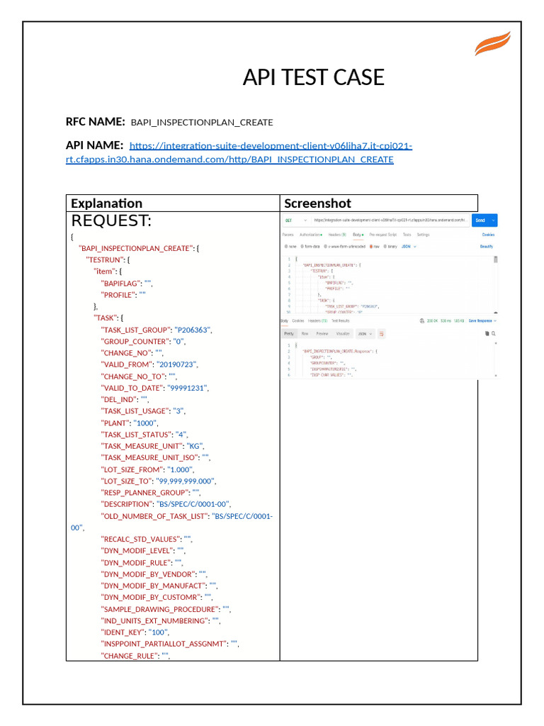 BAPI Inspection Plan Creation Test Case | PDF | Computing | Information ...