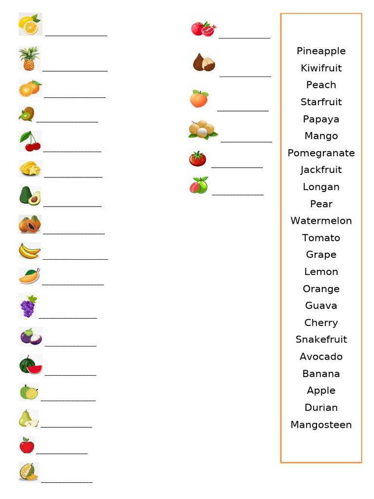 Tropical and Exotic Fruits List | PDF