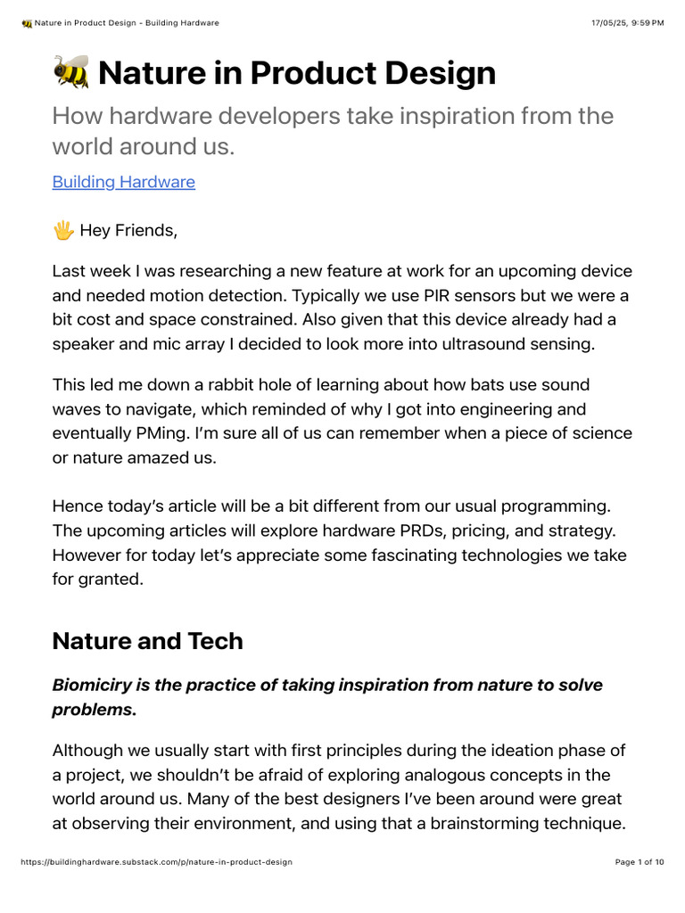 Nature-Inspired Product Design Insights | PDF | Adhesion | Physical ...