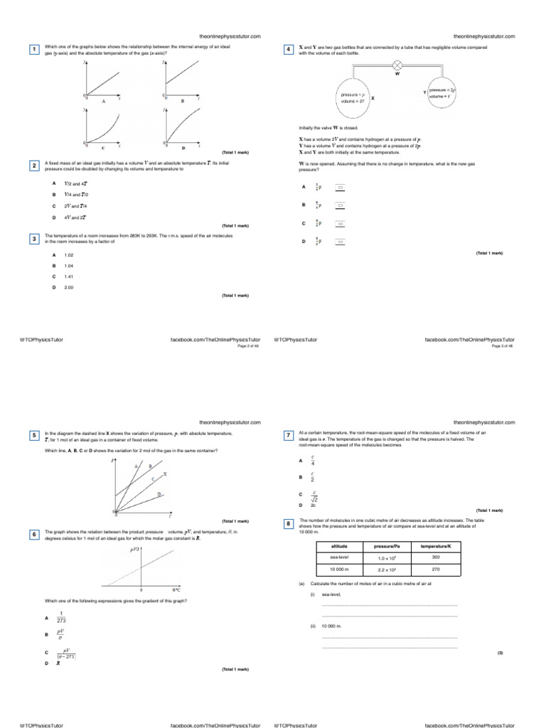 Ideal Gas Behavior and Calculations | PDF | Gases | Temperature