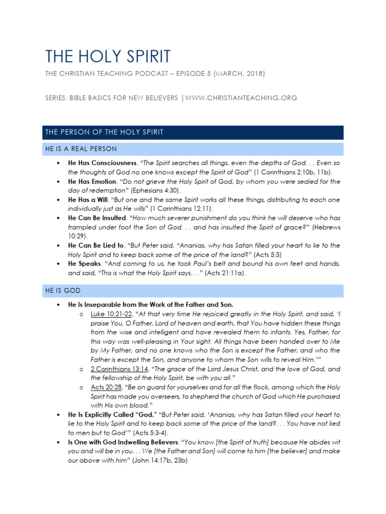 Understanding the Holy Spirit's Role | PDF | Jesus | Acts Of The Apostles