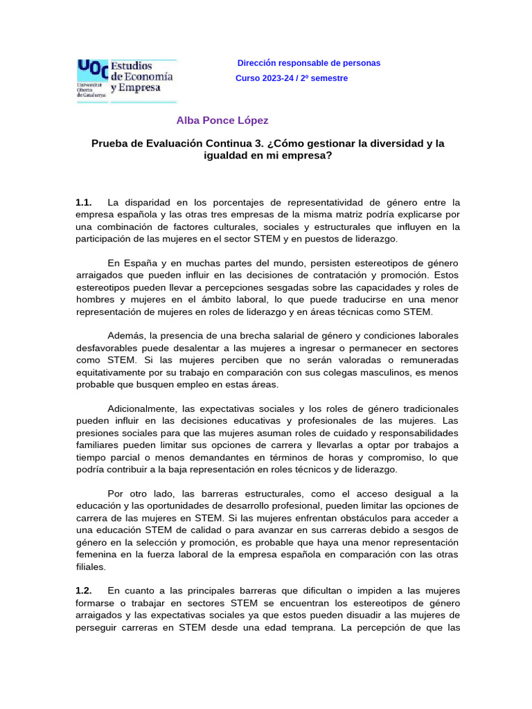 Igualdad de Género en Empresas STEM | PDF | Igualdad de género ...