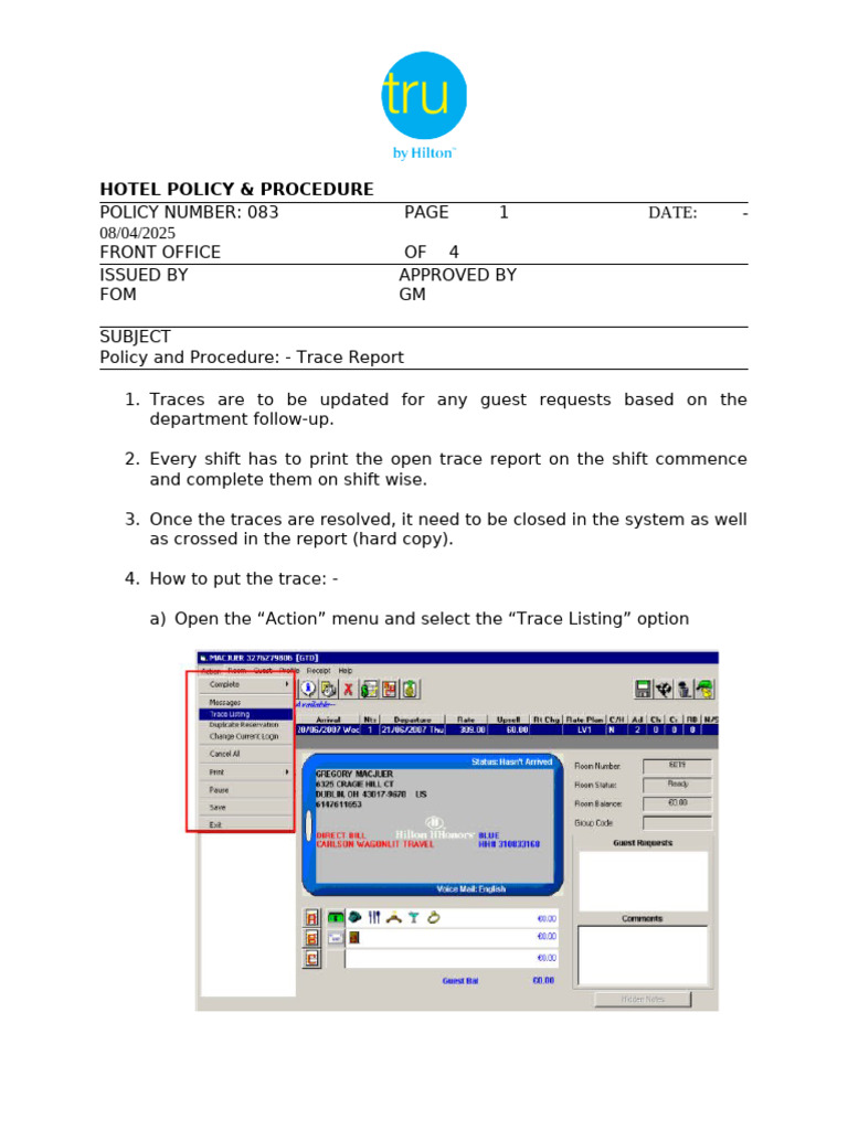 Trace Report | PDF