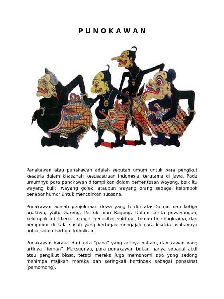Karakter Punakawan dalam Wayang | PDF