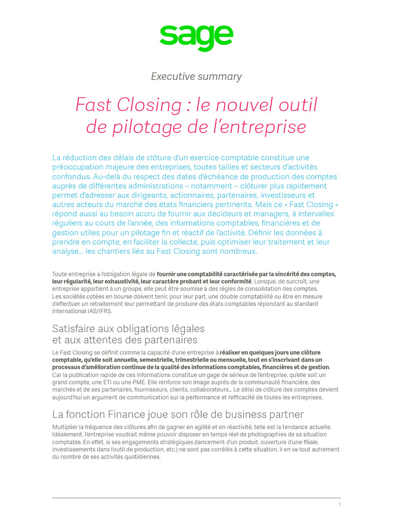 Optimiser le Fast Closing en entreprise | PDF | Business | Comptabilité ...