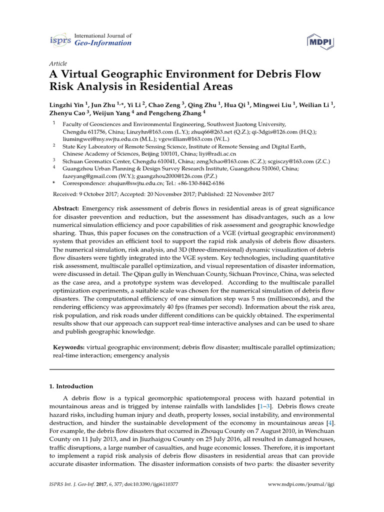 Debris Flow Risk Analysis in Virtual Environments | PDF | Simulation ...