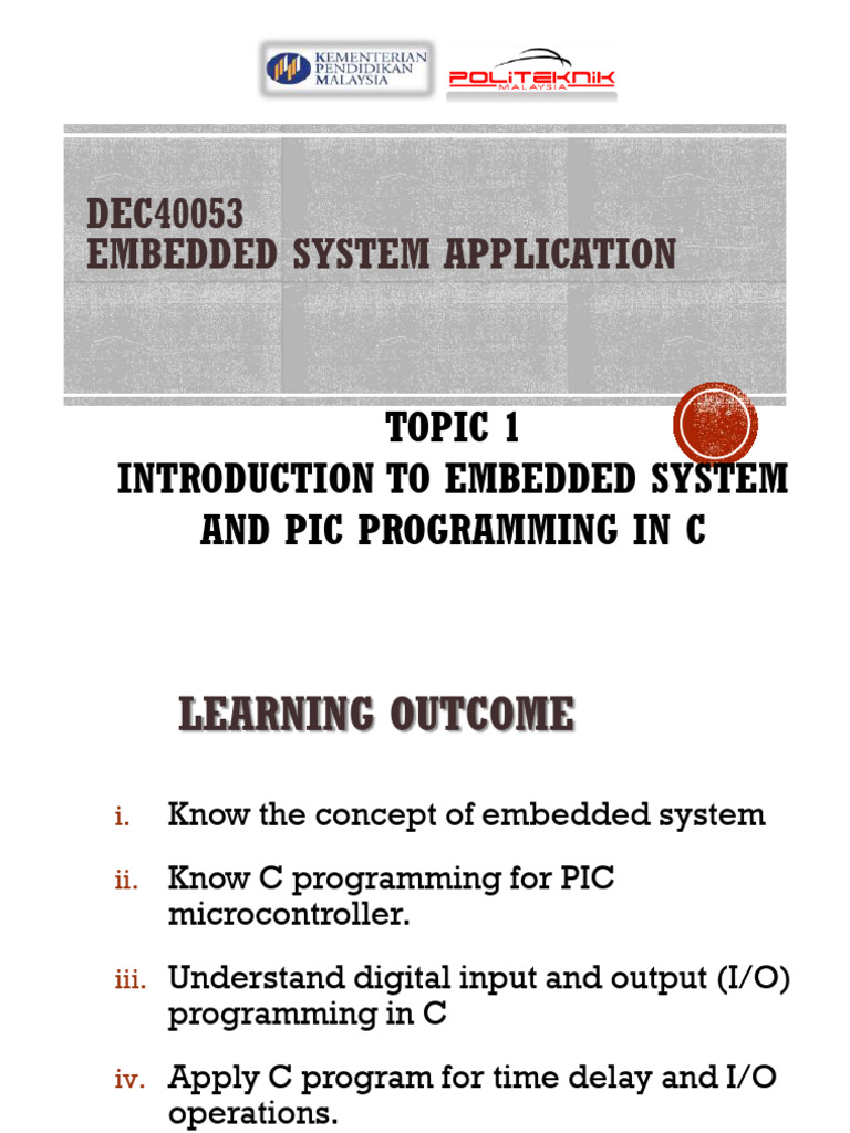 Embedded Topik 1 | PDF | Embedded System | Microcontroller