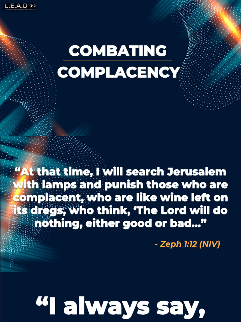 COMBATING COMPLACENCY - 1 May | PDF | Feeling | Risk
