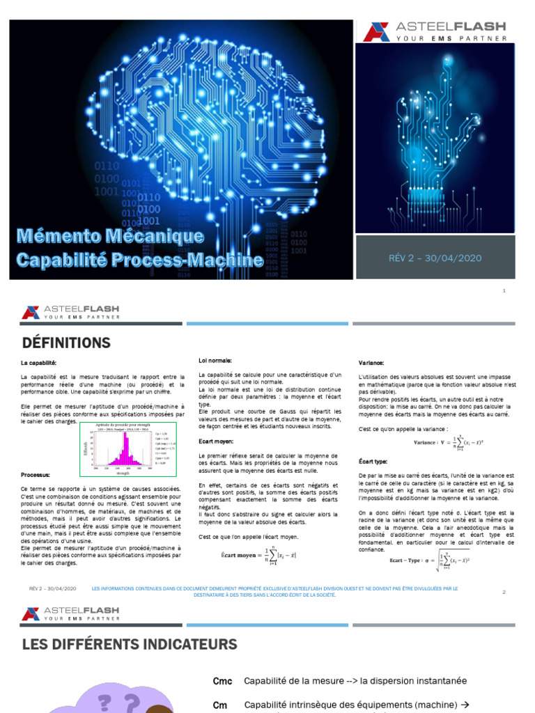Capabilité des Processus et Machines | PDF | Loi normale | Moyenne