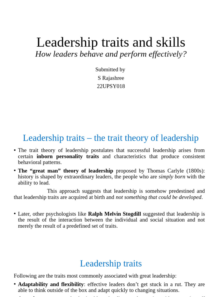 Essential Leadership Traits and Skills | PDF | Leadership | Creativity