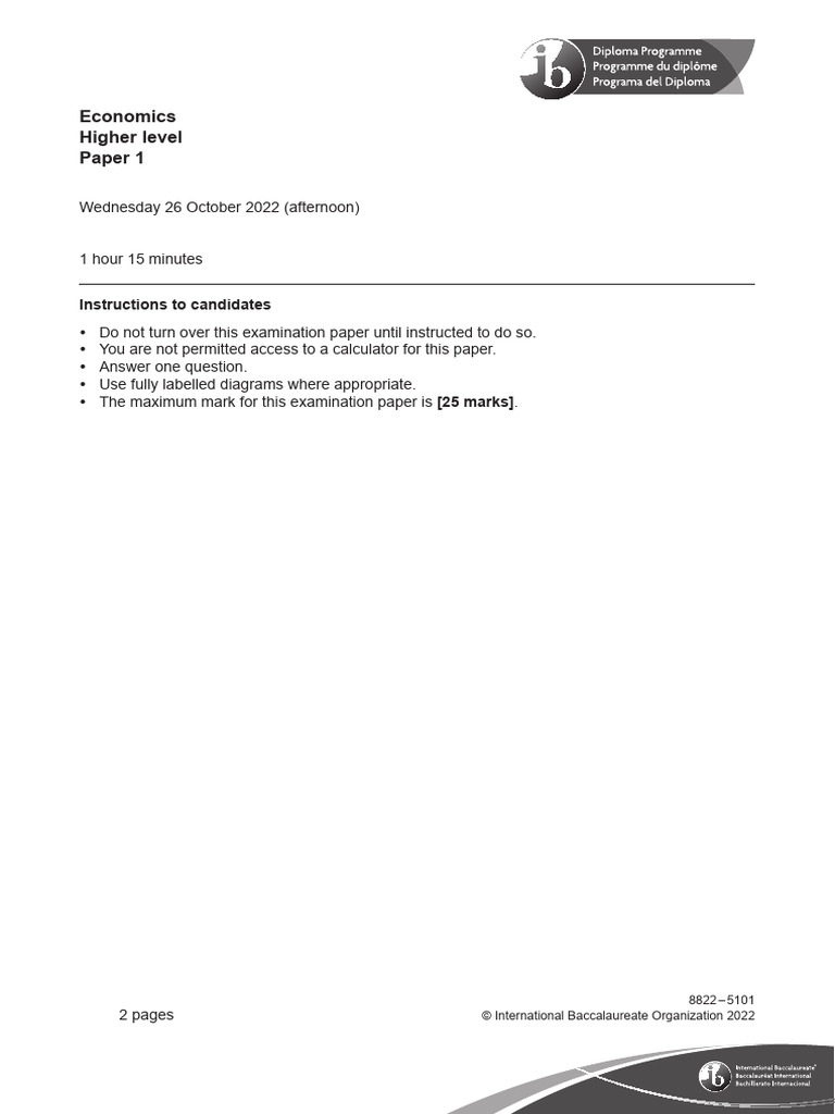 IB Economics HL Exam Paper Overview | PDF | Lebanon | Tanzania