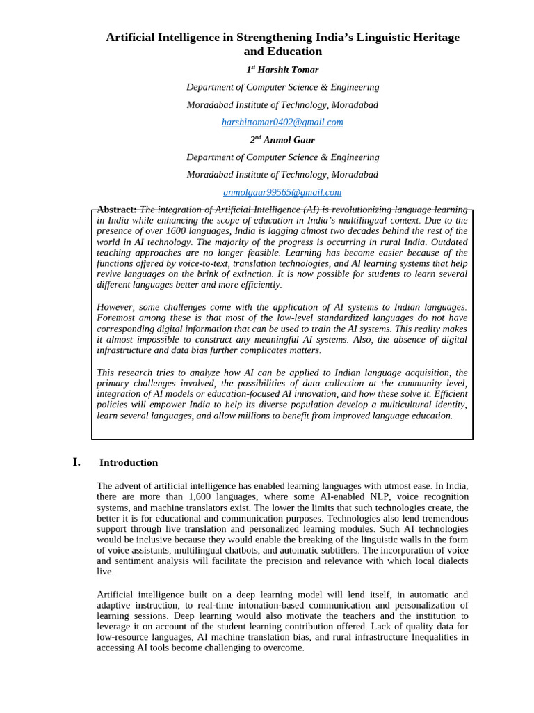 AI Enhancing India's Language Education | PDF | Artificial Intelligence ...