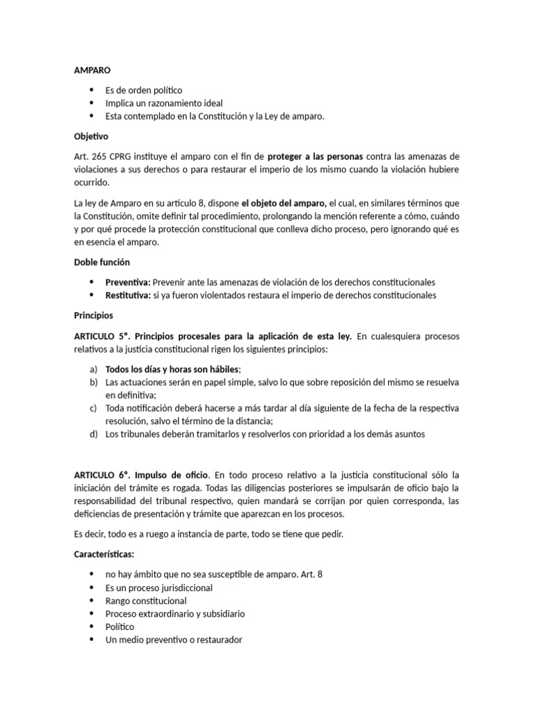 Guía Completa sobre el Amparo en Guatemala | PDF | Justicia | Crimen y ...