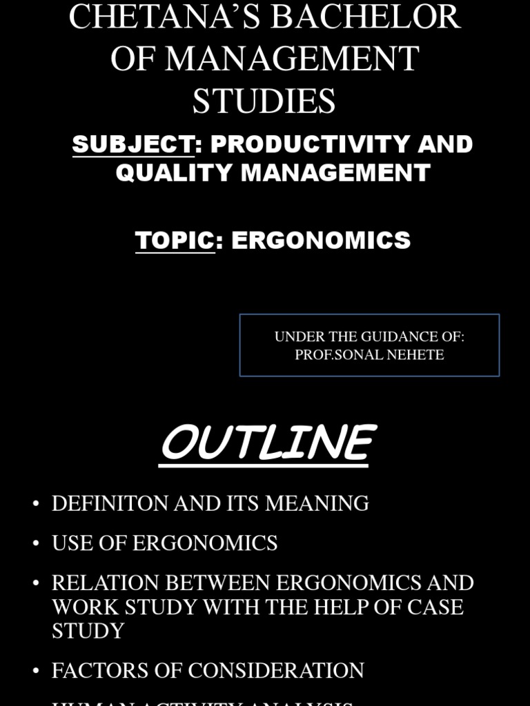 Ergonomics in Productivity Management | PDF | Human Factors And ...