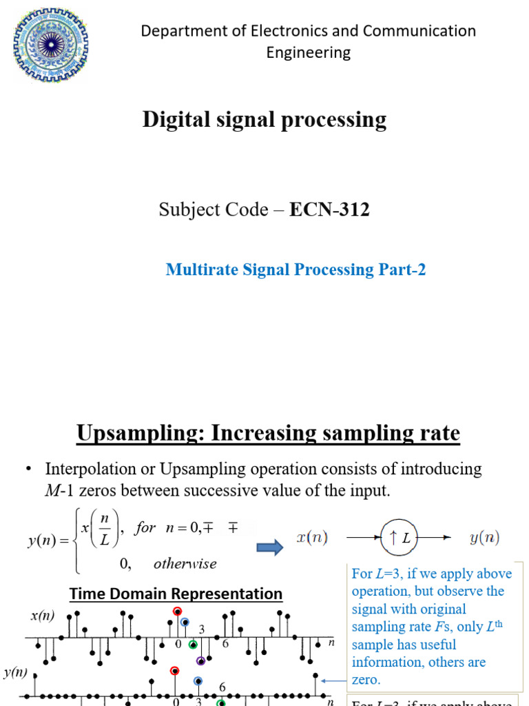 Multirate Signal Processing: Upsampling Techniques | PDF | Fourier ...