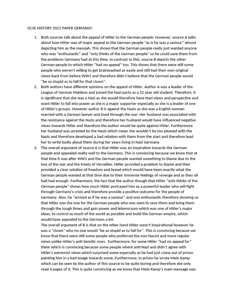 GCSE HISTORY TOPICS 2021 visual data 2