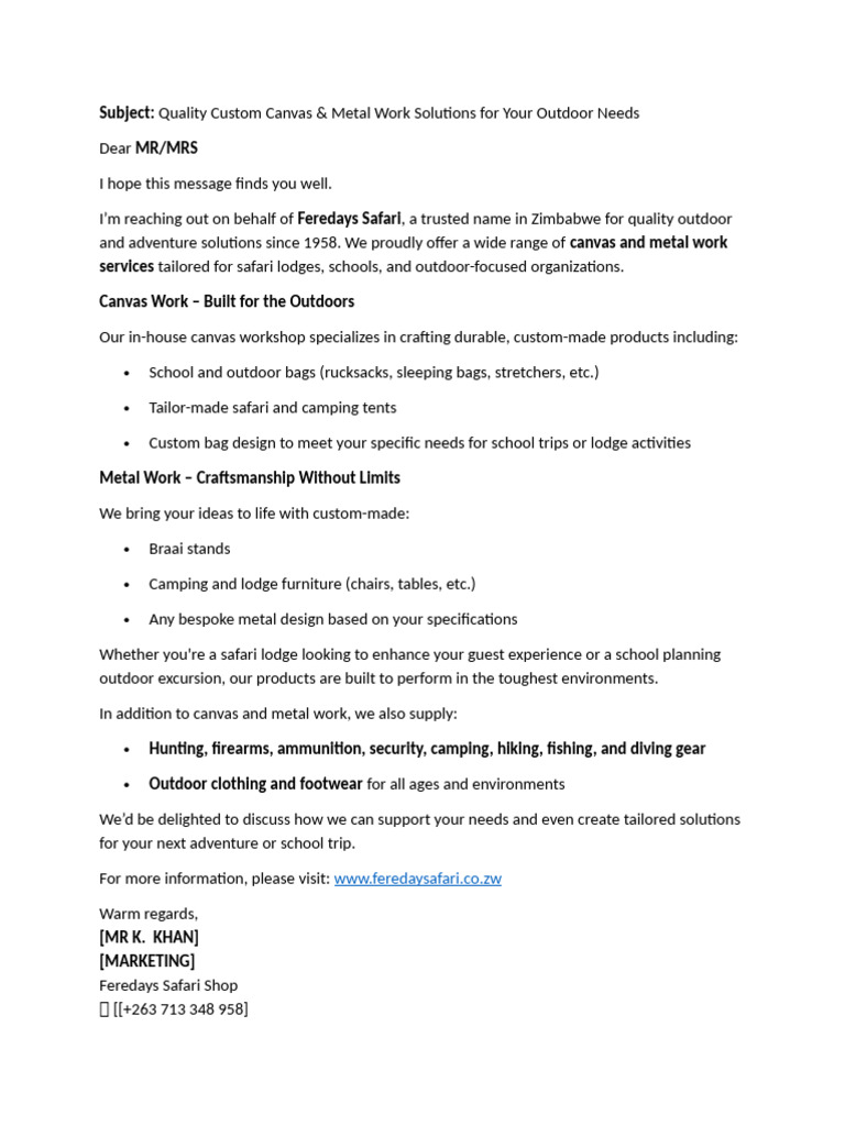 Letter Draft | PDF