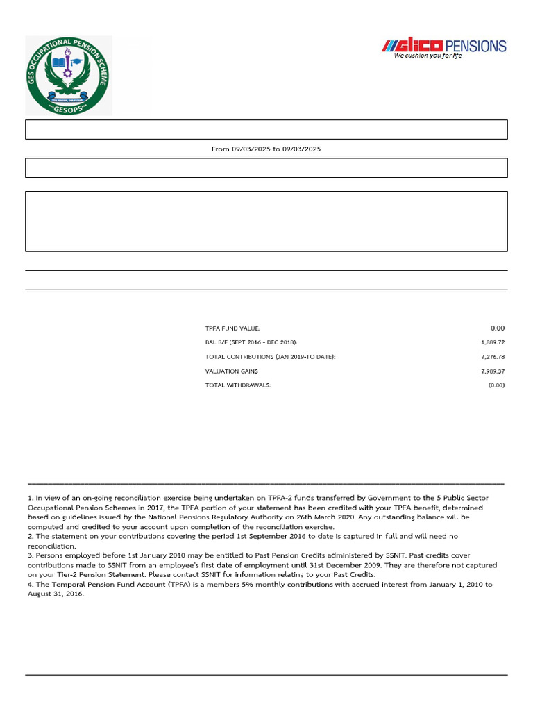 Employee Statement Unitised GES | PDF | Pension | Economies