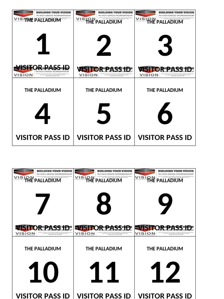 Visitors Pass I.D | PDF