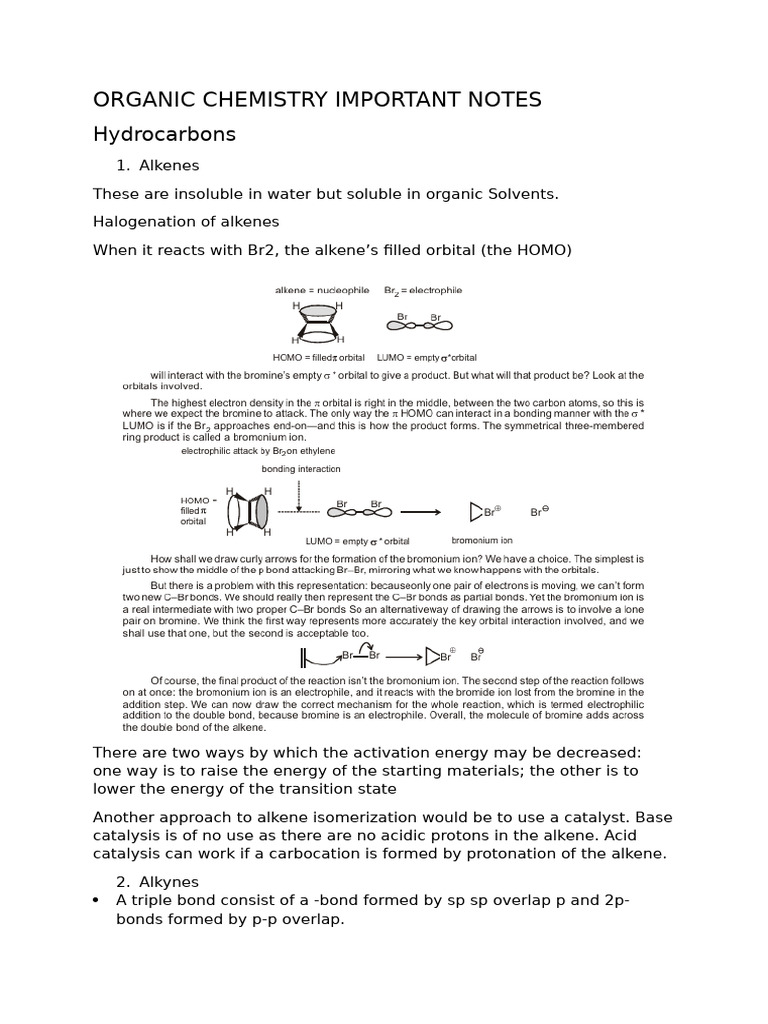 Organic Chemistry Important Notes | PDF
