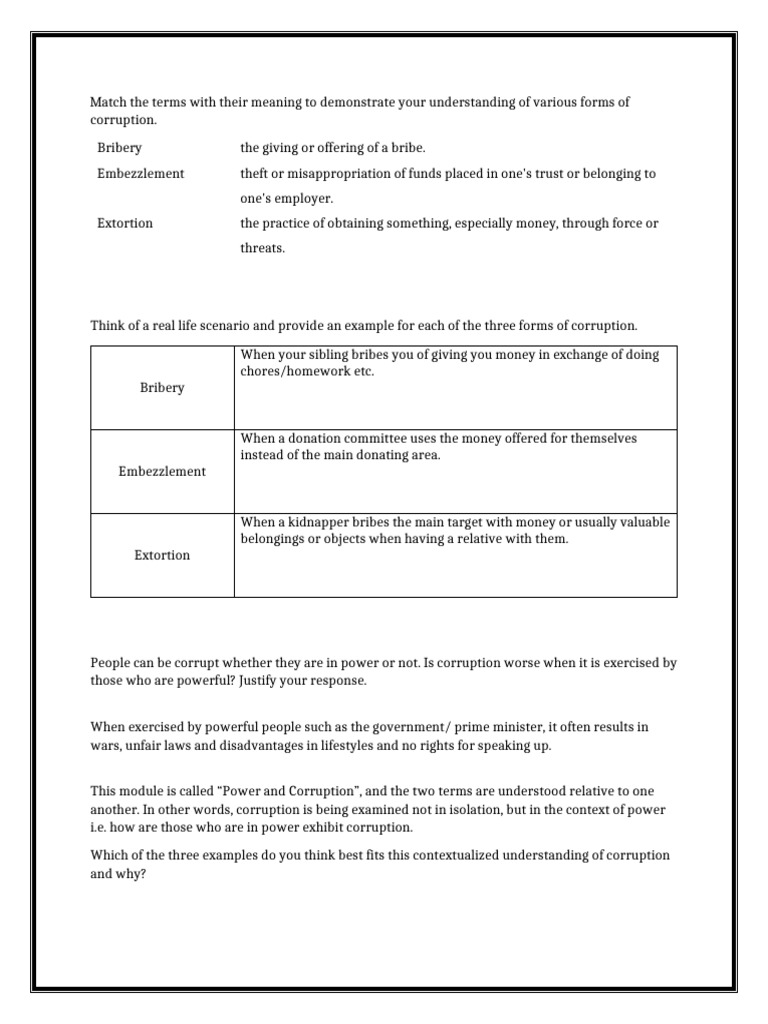 Forms of Corruption | PDF | Corruption | Iraq