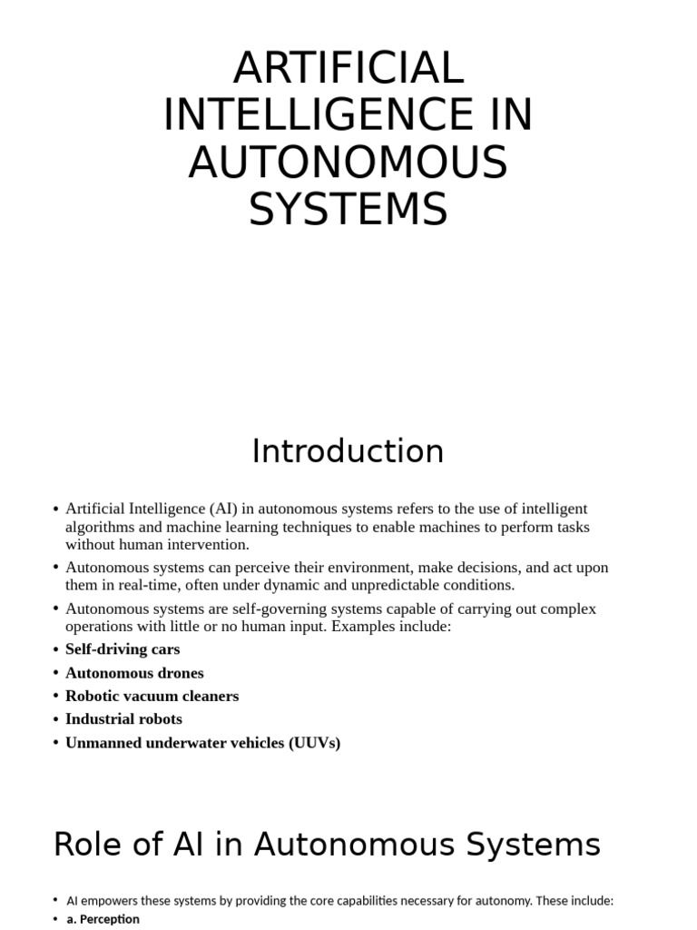 AI-Driven Autonomous Systems Explained | PDF | Artificial Intelligence ...