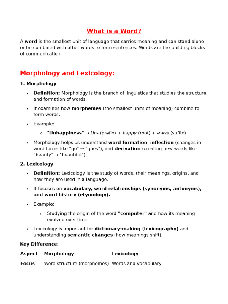 Understanding Words: Types and Formation | PDF | Part Of Speech | Adverb