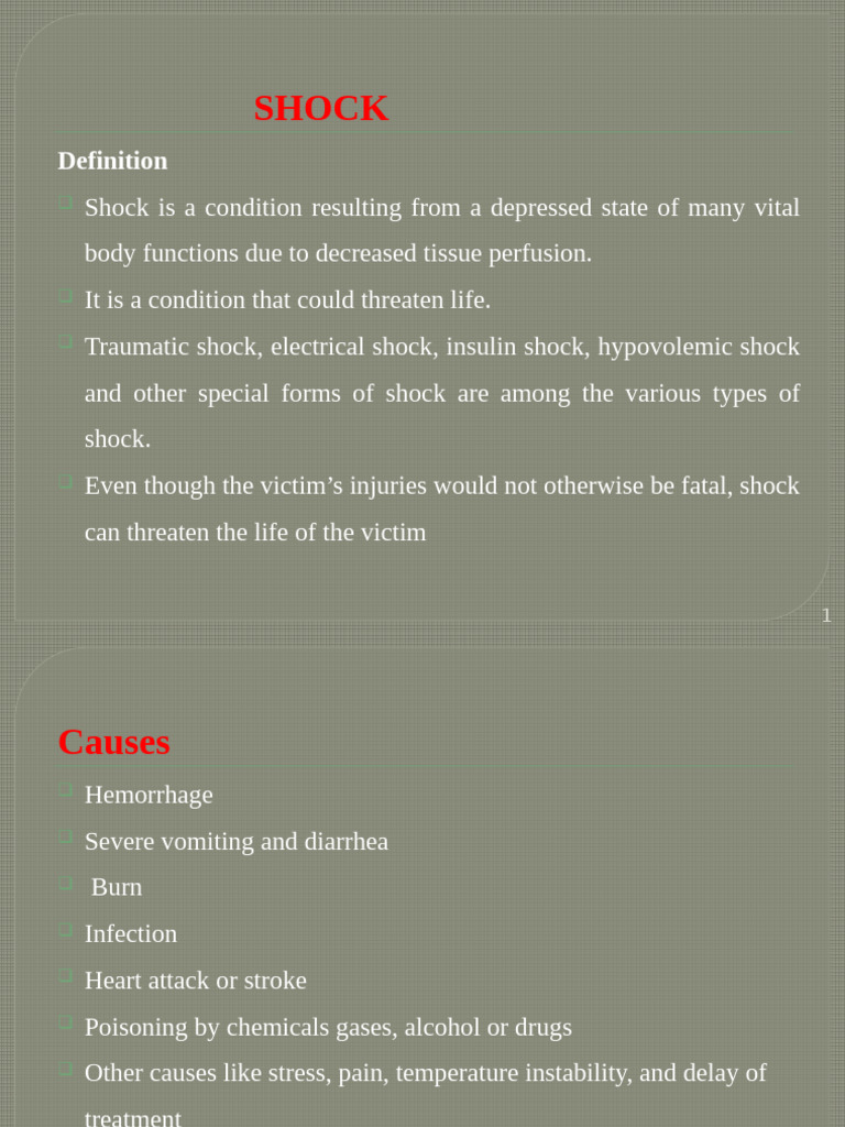 CH-6 Shock | PDF | Shock (Circulatory) | Medical Specialties