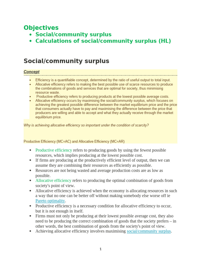 Understanding Social/Community Surplus | PDF | Economic Surplus | Area