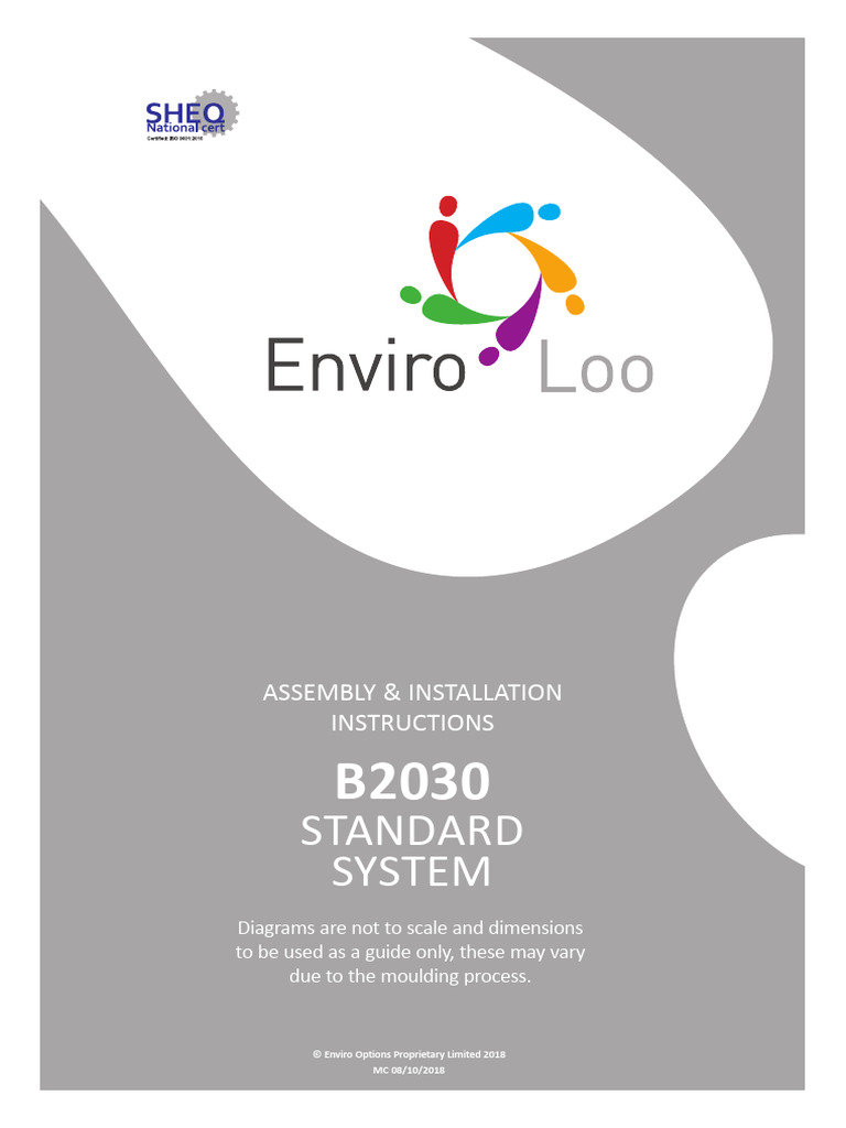 Enviro Loo B2030 Installation Guide | PDF | Screw | Nut (Hardware)