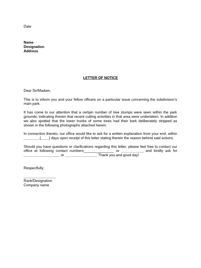 Letter of Notice | PDF